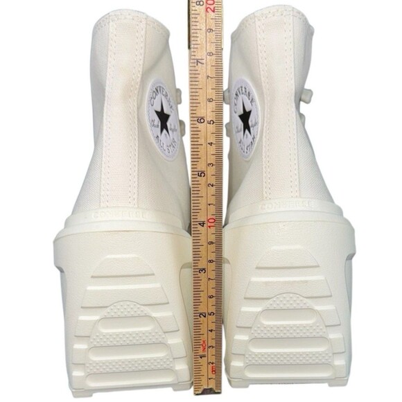 Converse Chuck 70 De Luxe Wedge Egret Chunky Sneakers White Womens Size 8.5 - Picture 5 of 10